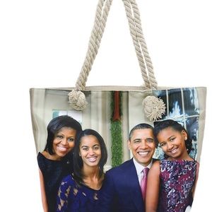 OBAMA Magazine Cover Printed Canvas Tote 🦋NWT